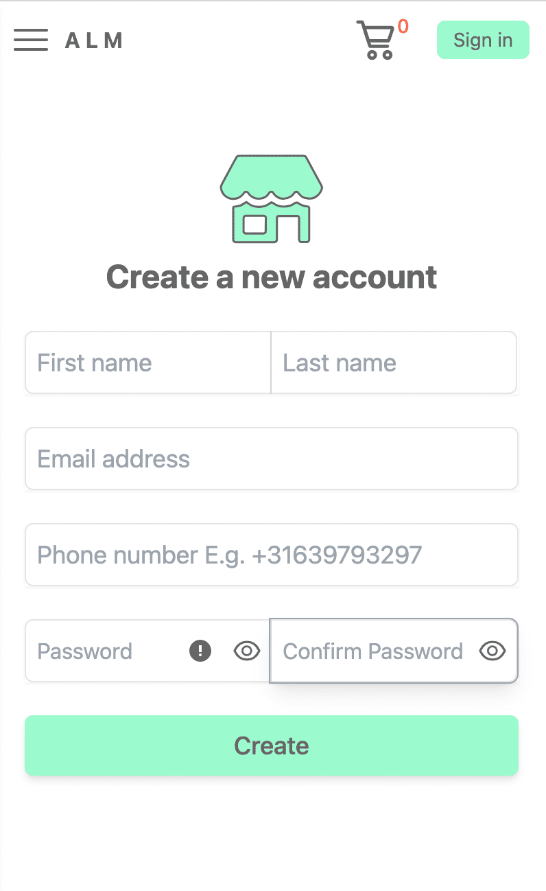 Step 1 Create ArabLocalMarket account / signup